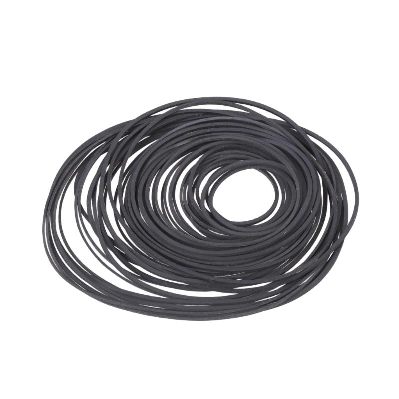 50Pieces Rubber Replacement Belts for Vintaged Auditory Devices Mixed 0.7mm and 1.0mm Stable Transmission Reduce Noise