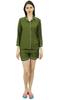 Bimba Button-Down Shirt With Elastic Waist Shorts 2 Pcs Full Sleeve Night Wear