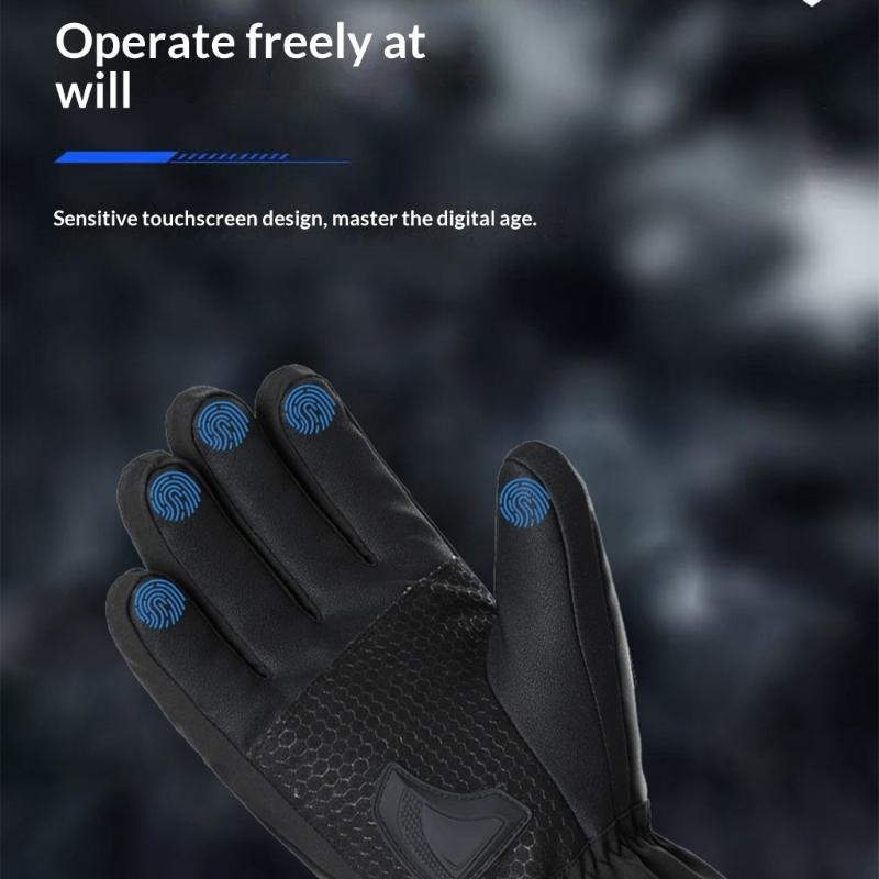 Comfort Fit Heated Gloves for Winter Motorcycle Riding Featuring Quick Heat Technology Soft Sponge Padding Anti Slip Palms and Easy Cleaning