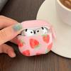 Korea Cute Pink Strawberry Pattern Silicone Earphone Case for AirPods Pro 2 AirPods 4 AirPods 1 2 3 Soft Protection Cover Coque