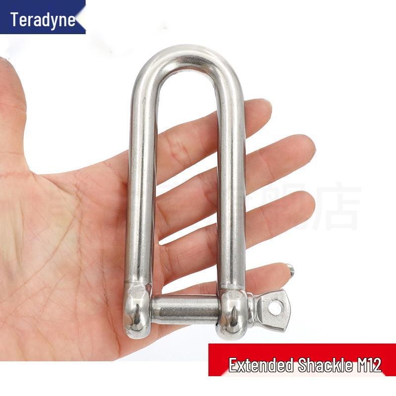 Stainless Steel Wide-Mouth U-Shaped Detachable Shackle Hook Keyring