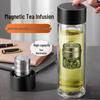 Magnetic Tea Infuser Cup: High-Temperature Resistant Glass, Portable, Office-Ready, Tea & Water Separation Design