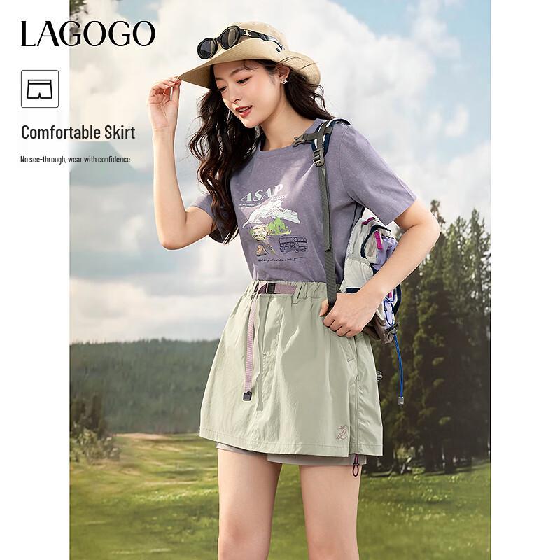 LAGOGO Women s Belted Elastic Skort M