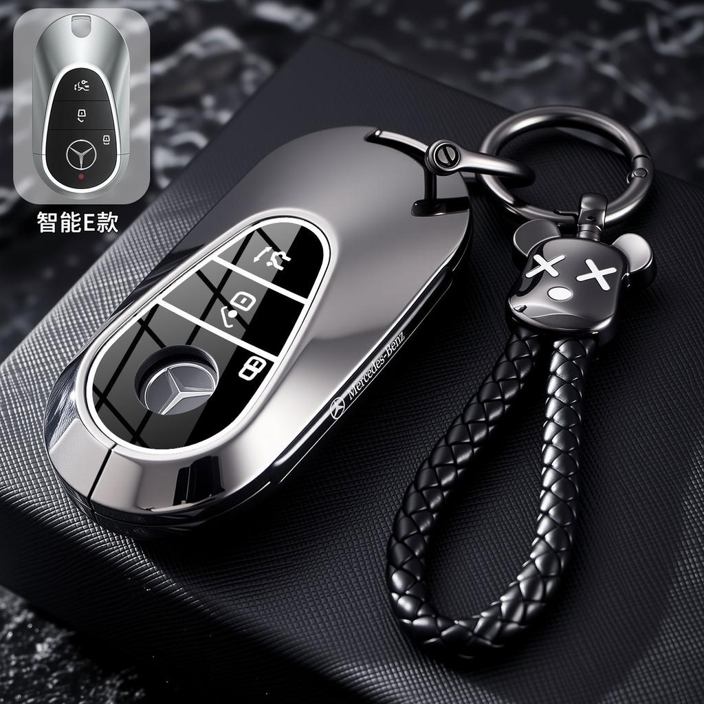 Golden TPU Car Key Case Cover For Mercedes Benz E S G Class GLC CLE CLA GLB GLS W177 W205 W213 W222 X167 AMG E200 E260 Shell Fob W1