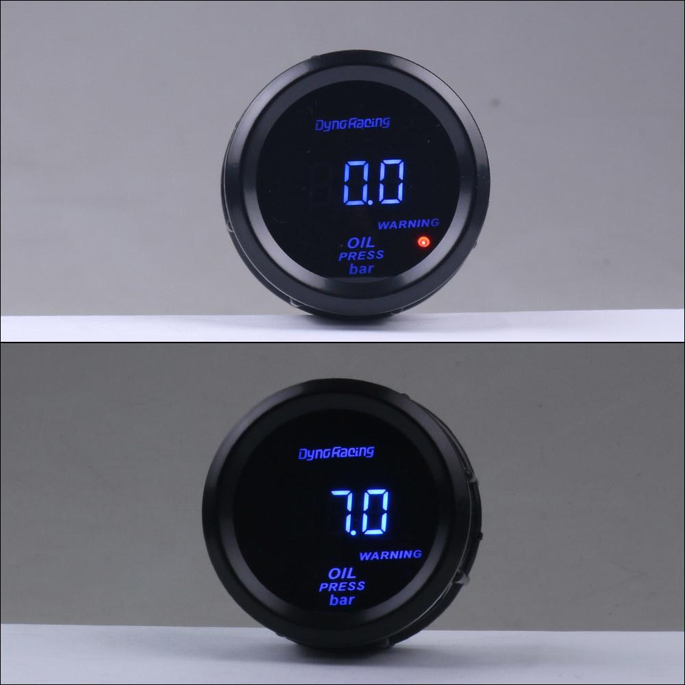 Dynoracing 2" 52MM Digital Oil pressure gauge 0-7bar Oil press gauge Blue led with sensor Car meter TT102445