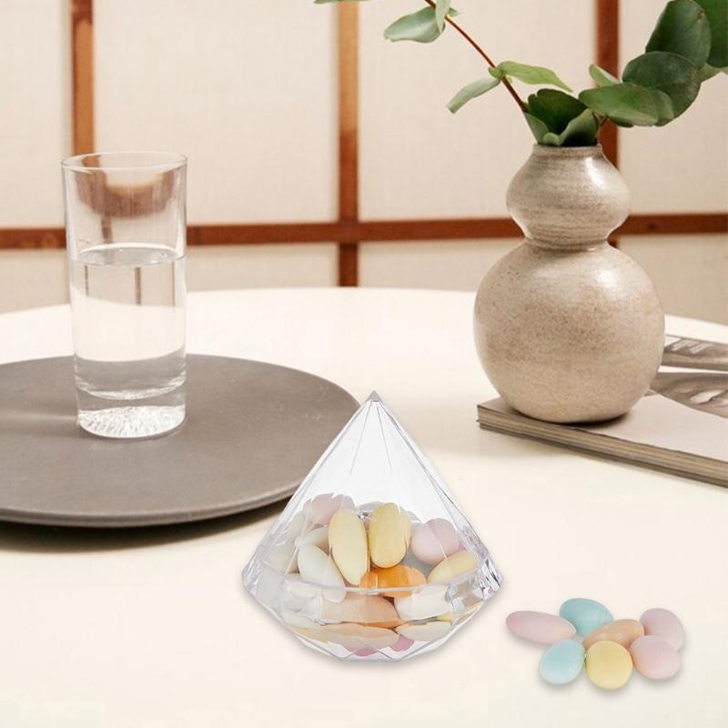 Packung mit 12 eleganten Diamanten-Designs Süßigkeitsschachteln mit Deckel für Hochzeitsfeier A2BB