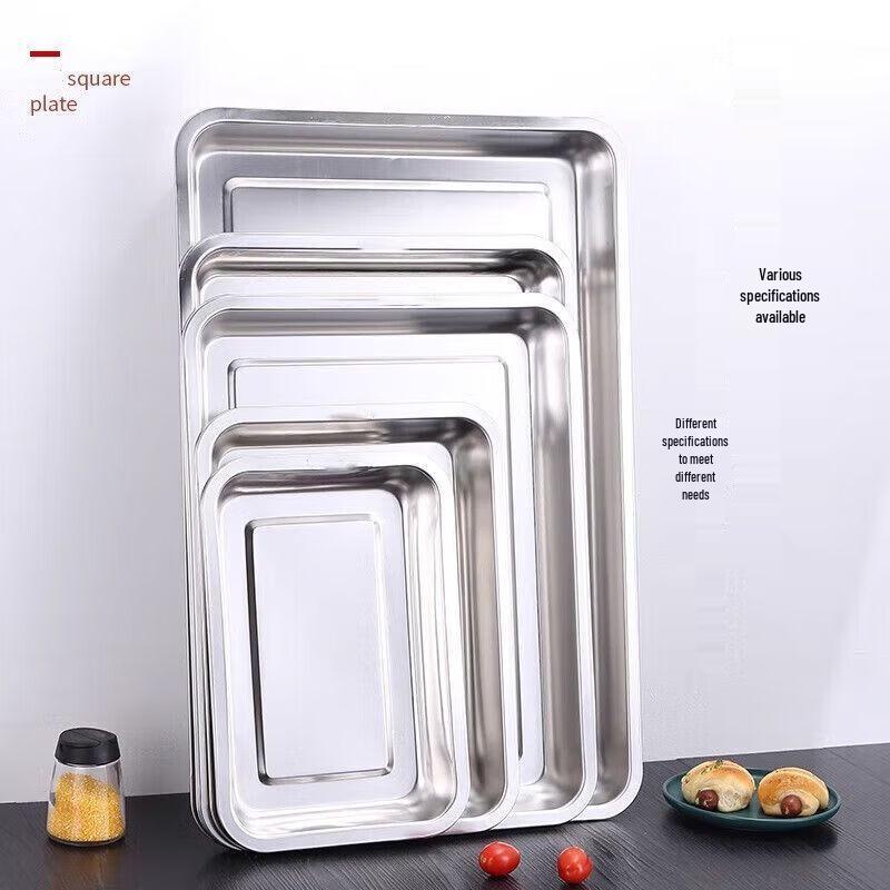 Heavy-Duty 304 Stainless Steel Rectangular Deep Tray
