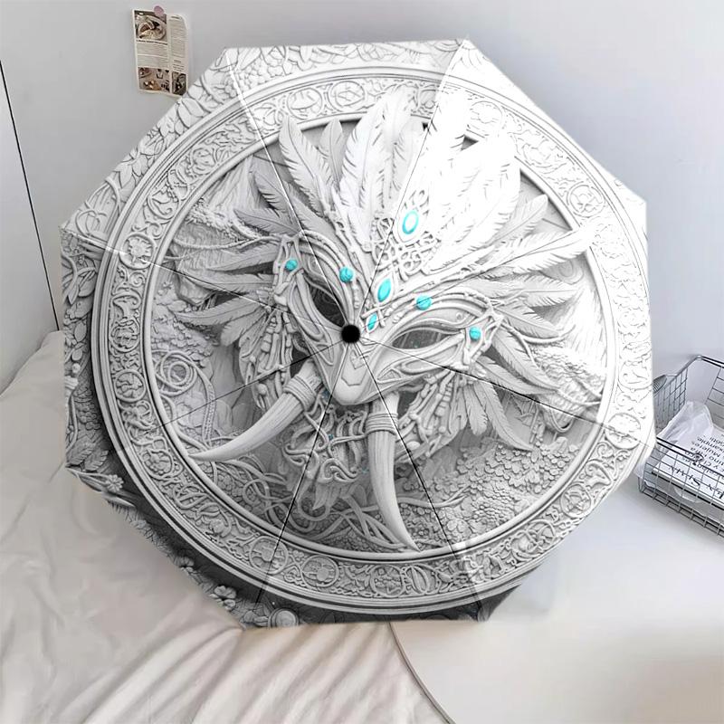 

1 PC Automatic Folding Umbrella - Cartoon Pattern, Portable & Foldable Design with 46 Ribs, Christmas Birthday Gifts