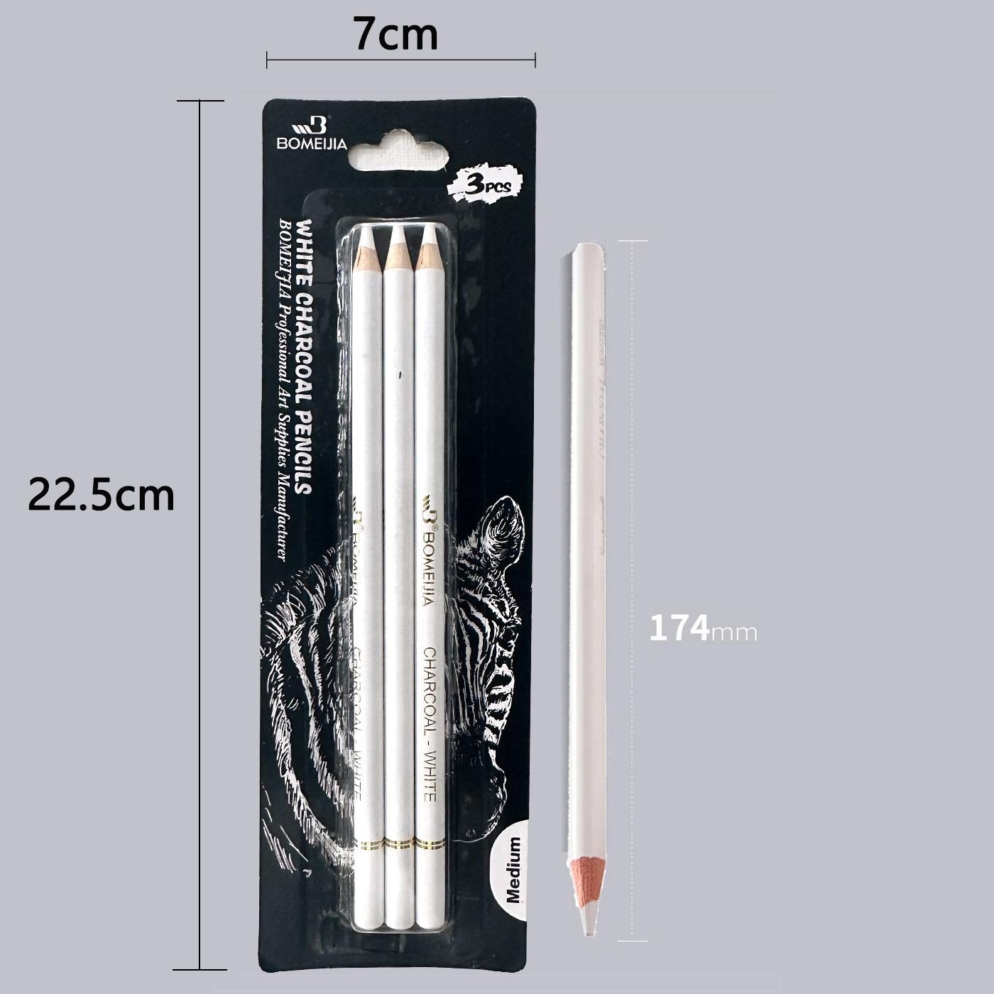 3 Stuks Witte Schets Houtskool Potloden Set Professionele Standaard Potlood Tekenpotloden Set Voor Schoolgereedschap Schilderen Kunstbenodigdheden wit
