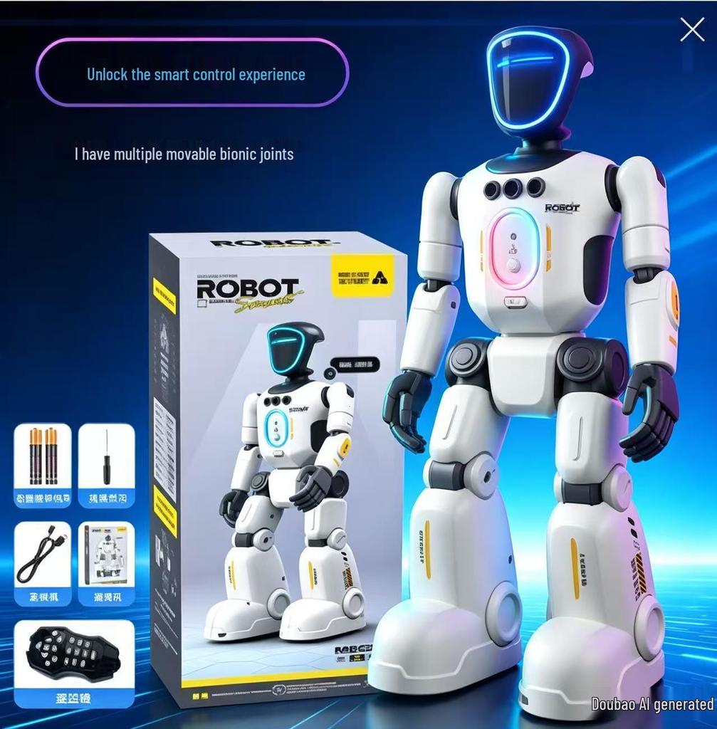 Russian Smart Humanoid Robot Toy with Gesture Control and Programmable Lighting