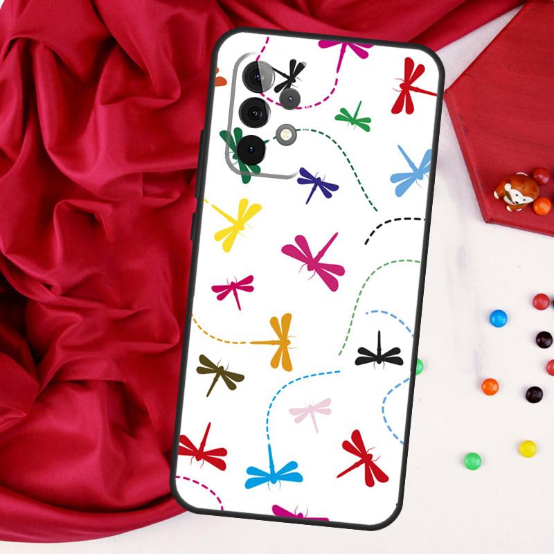 Floral Colorful Dragonfly For Samsung Galaxy A52 A32 A22 A54 A14 A16 A26 A36 A56 A55 A35 A05 A06 A15 A53 A33 A13 Case