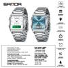 Sanda Retro Business Men's Electronic Watch with Steel Band - Trendy, Thin, and Fashionable.