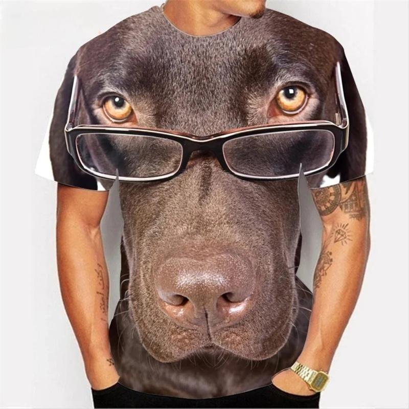 Letní 3D tištěný roztomilý pes pánské triko se zvířecím vzorem trička ležérní oversized topy s krátkým rukávem unisex trička s kulatým výstřihem