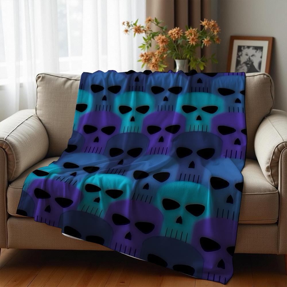 Gradient Ring Black Heart Art Soft Flannel Blanket Breathable Warm Throw for Office Car Sofa Kids Room Birthday Xmas Gift