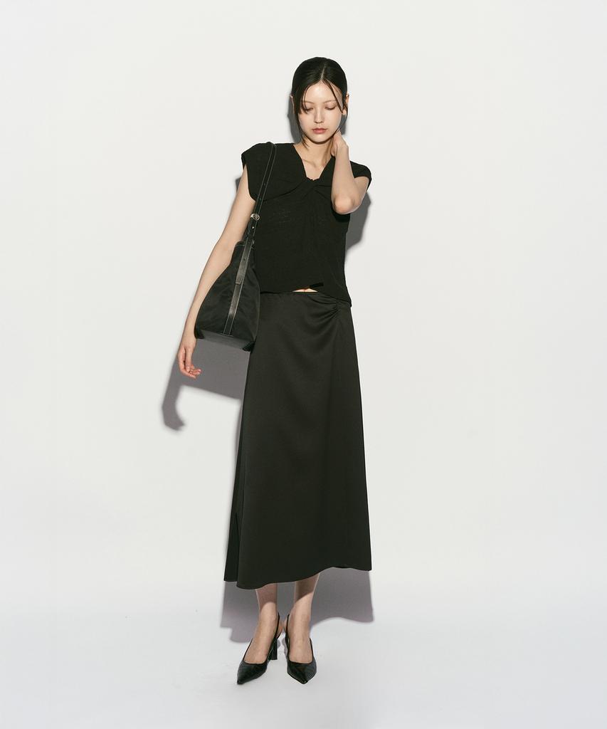 Rie Draped Silky Skirt
