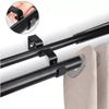 3Pcs 12.2 x 5.3cm Double Curtain Rod Bracket Iron Drapery Hook Curtain Rod Holder  For Living Room