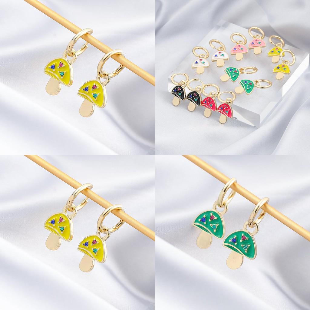 Stylish Multicolor Plated Mushroom Earrings For Women Perfect For All Occasions