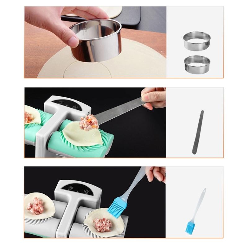 Macchina Elettrica Automatica per Ravioli a Doppia Testa Stampo Set Rapido per Ravioli Domestico Macchina Elettrica per Ravioli