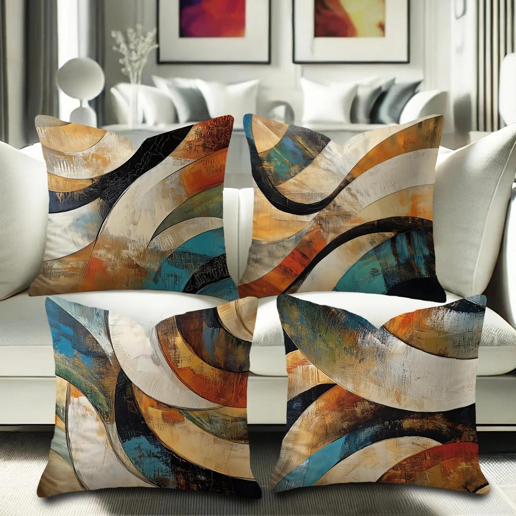 Abstrakte Kunst Wellenmuster Kissenbezüge Muster Kissenbezug Geeignet für Sofa Schlafzimmer Auto Kissenbezug