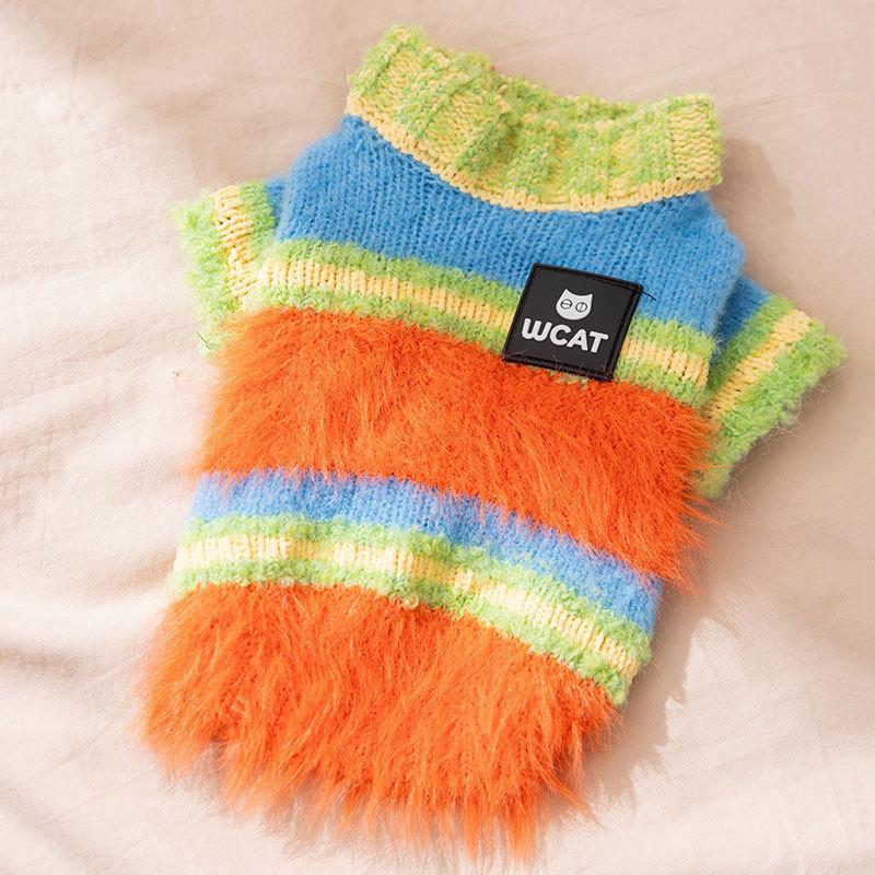 Autumn/Winter Warm Knitted Cat & Small Dog Sweater with Pompoms