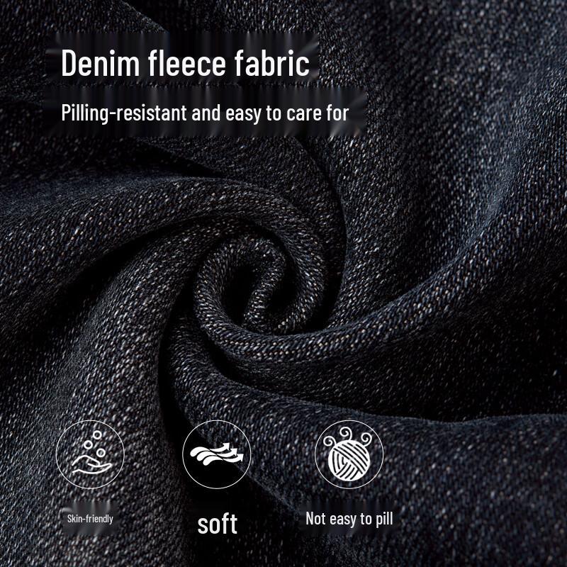 Camel Men's M13CAJB063 Deep Blue Fleece Lined Straight Jeans