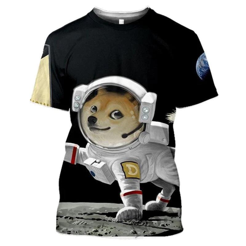 Funny Dog Emoji T-shirt 3D Printed Dog Graphic T-shirt Men's Clothing Dog Fan T-shirt