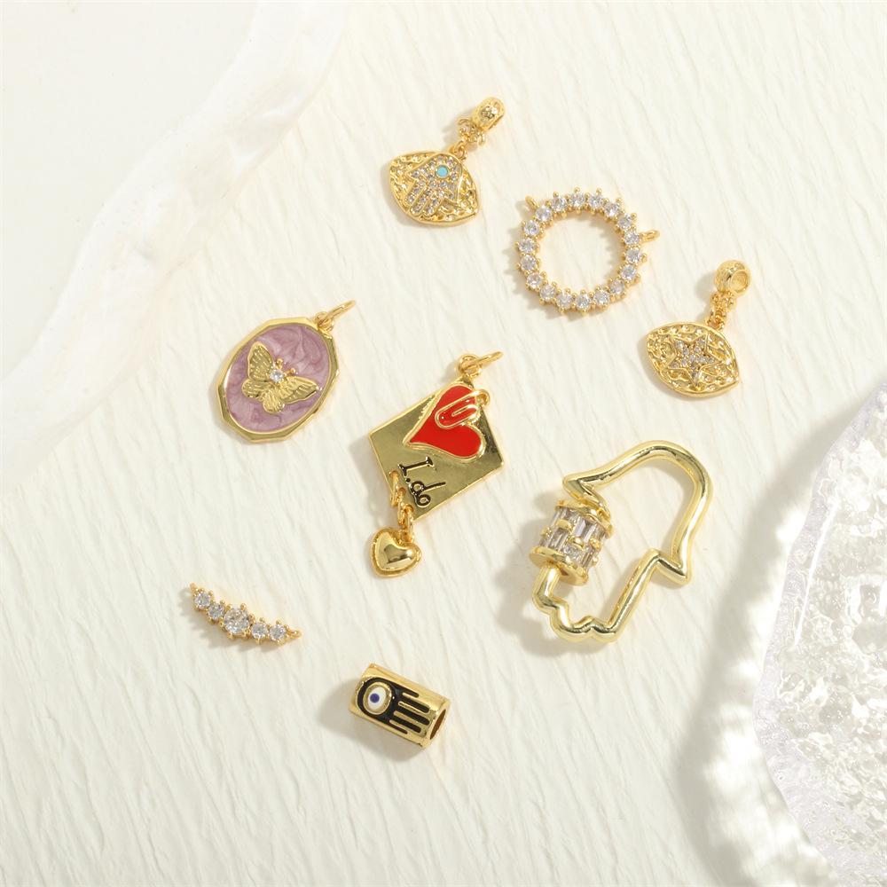 New Color-Preserving Zircon Eye Necklace Bracelet Pendant DIY Heart Jewelry Accessories