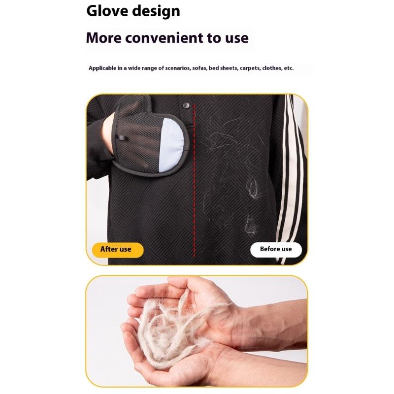 Reusable Pet Grooming Glove Double Side Hair Remover Brush Removes Shedding Hair for Dog Cats Grooming Supply