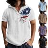 Men'S Casual Short Sleeved Hooded Top Buttoned Open Neck T-Shirt