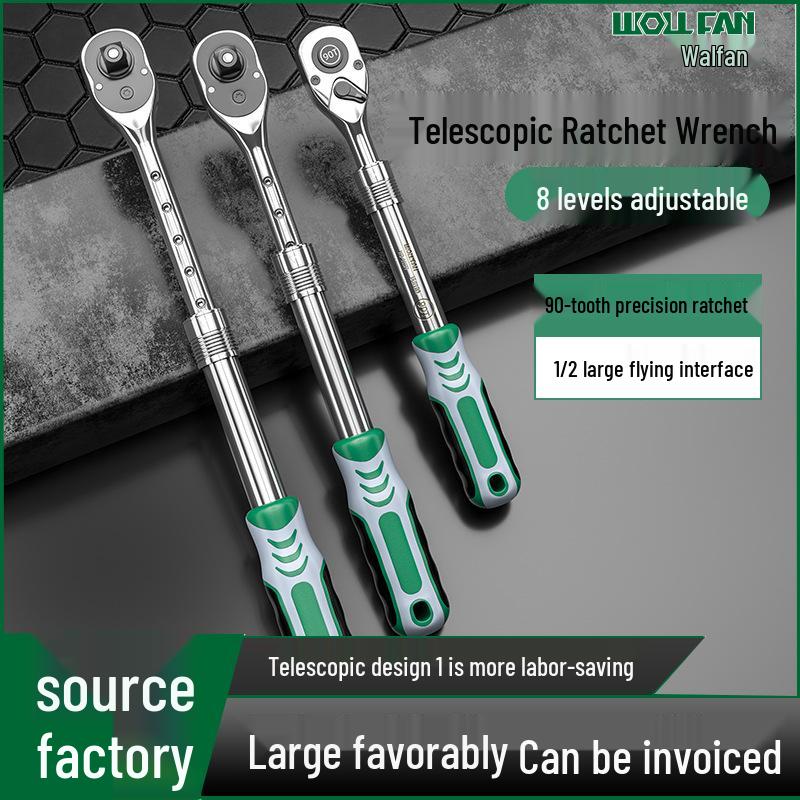 90-Tooth Telescopic Ratchet Wrench for Automotive Repair