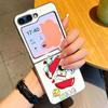 Cartoon Astronaut Pattern Case For Samsung Galaxy Z FlIP 7 FE 6 5 Plating PC+PU Leather Hybrid Folding Cover For Samsung Z Flip7 Flip6 Flip5