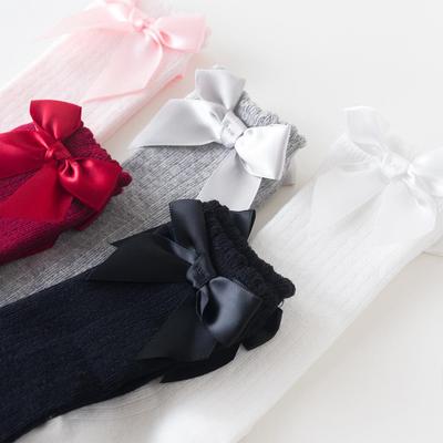 2025 Kleinkind Baby Wadenlange Socken mit Schleife für Frühling und Herbst - Europäischer und Amerikanischer Stil