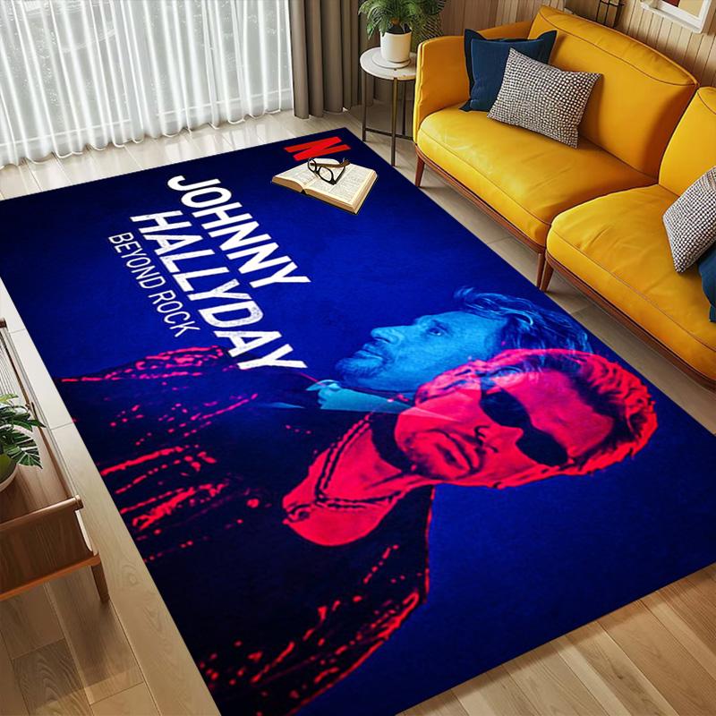 Johnny Hallyday Beyond Rock Living Room Nonslip Area Rug Soft Carpet For Bedroom Game Playroom Sofa Office Home Decor Doormat Christmas Gift C9302670
