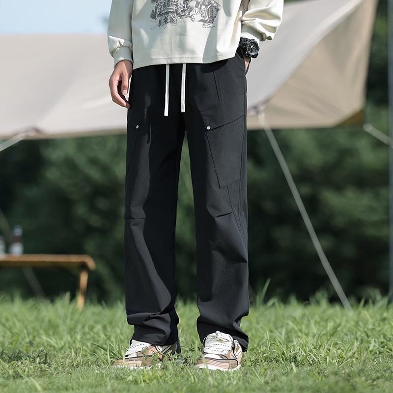 2024 Men's Trendy American Loose Straight-Leg Wide-Leg Casual Work and Sports Pants for Spring and Autumn