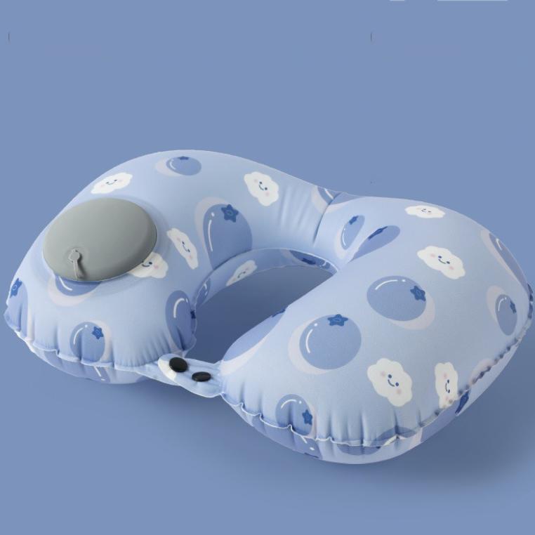 Inflatable Travel Neck Pillow for Airplane Train Car Washable Pillowcase U Shaped Office Napping Pillow,Home Head Neck and Lumbar Support