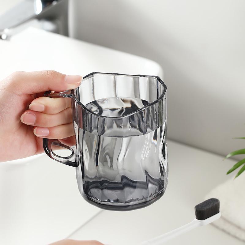 Nordic Geometric Transparent Wash Cup with Toothbrush Holder