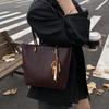 Korean Fashion Large Capacity Women's Underarm Tote Bag 2025 - Solid Color, Simple Design