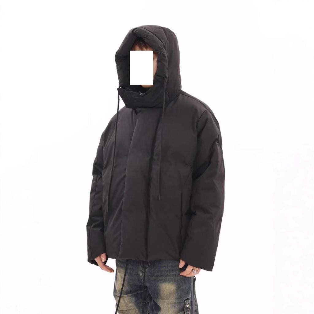 Men's Trendy Hooded Winter Coat - Thick Cotton Puffer with European & American Streetwear Design