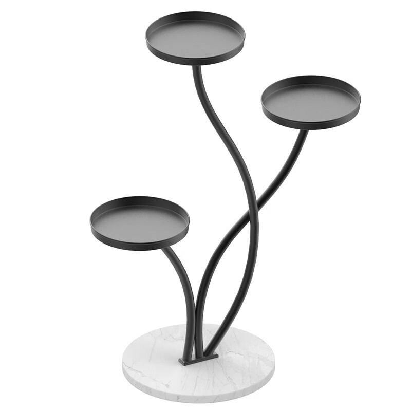 Miling Wrought Iron Flower Pot Stand with Sintered Stone Shelf