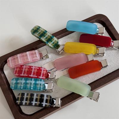 Solid Acetate Plaid Clip Shredded Hair Bangs Clip Clip Clip with Duck Beak Clip Clip On The Side