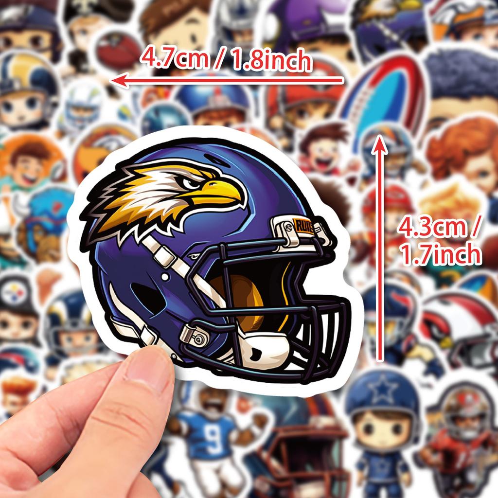 50 Niedliche Jungen-Aufkleber Neue Produkte NFL-Jungen-Athleten Rugby Graffiti-Aufkleber