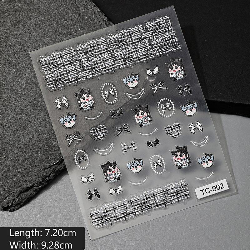 1 Foaie Autocolante de Unghii 5D Stil Întunecat Serie Personaj Anime Autocolante Nail Art Decorație DIY Consumabile Nail Art