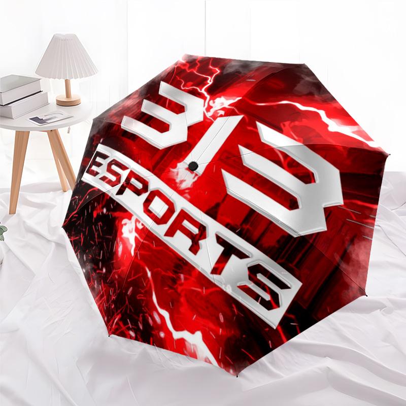 313 Esports Print Folding Umbrella, Auto Open/Close, UV Protection, Windproof Compact Travel Umbrella