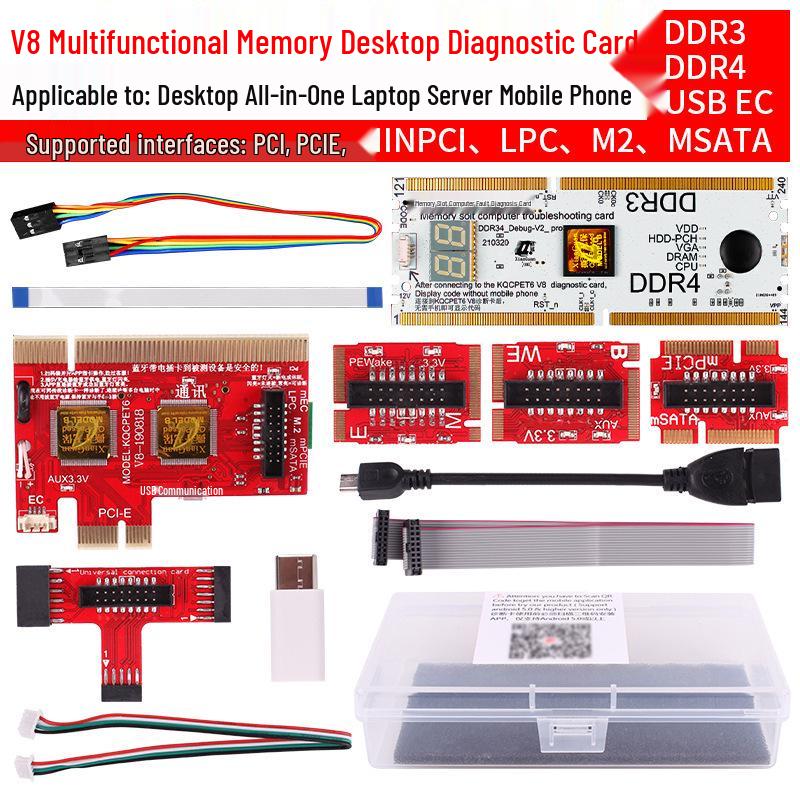 V8 Diagnostic Card: PCIE Computer Motherboard Repair & USB Fault Detection Tool