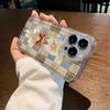 Plaid Bow Case For Iphone 17 16 15 14 13 12 11 Pro Max Shockproof Soft Phone Case Cover 13 Pro Max 15 16 17 Air