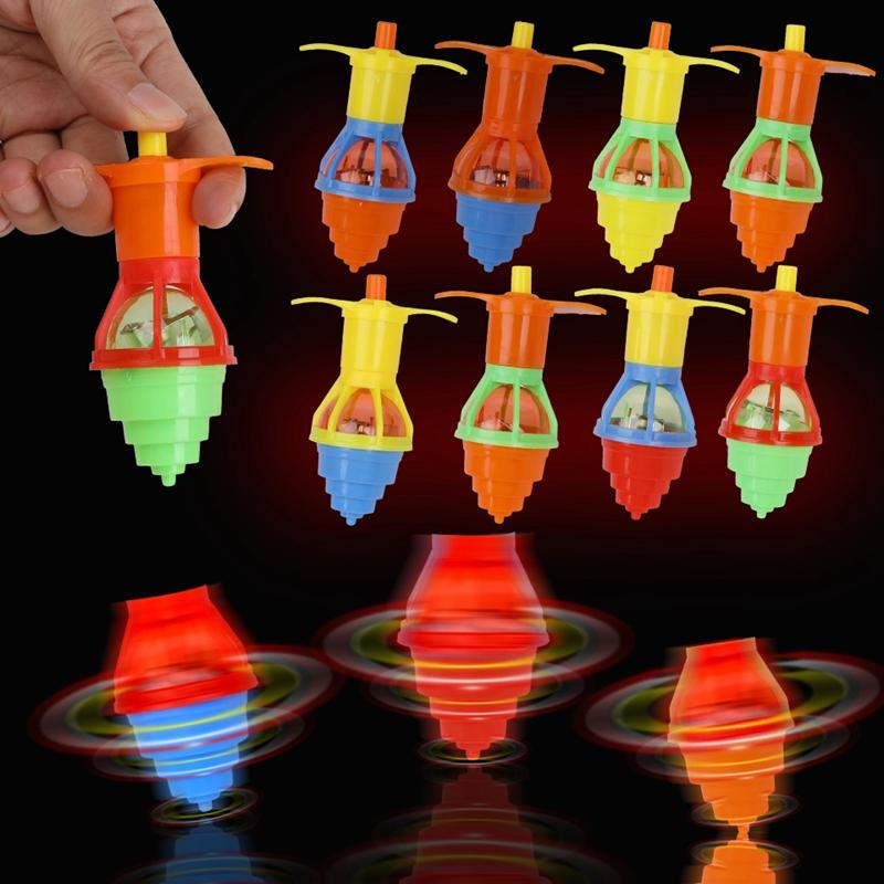 

12Pcs LED Light Up Spinning Tops Kids Birthday Party Favors Goodie Pinata Filler Toys Glow Rotating Gyro Boy Girl Christmas Gift 12Pcs
