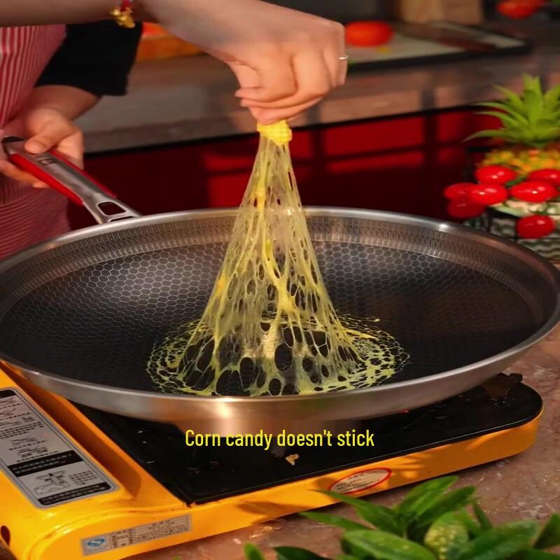Kangbach Yuechu Honeycomb 316L Stainless Steel Non-Stick Wok