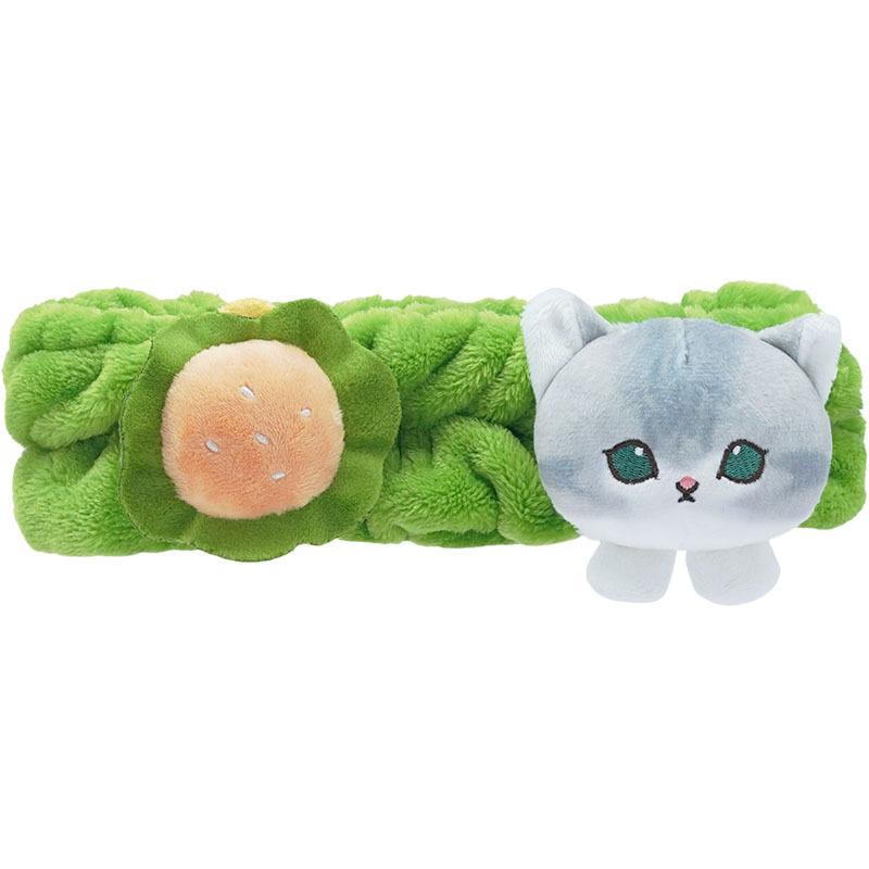 

Mofusand Hamburger Plush Fried Prawn Hairband Cat Plush Cartoon Headband Animal зелёный
