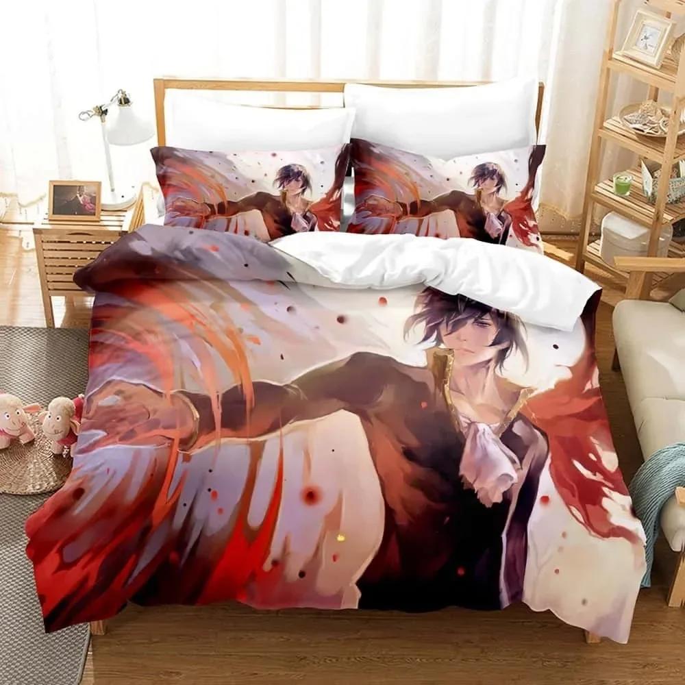 3d Anime Noblese Beding Set Printed Bed Linen Set With Pilowcase Bed Soft Duvet Cover Soft Single Double Quen Super King-Sized Dimensionsd Dimensions