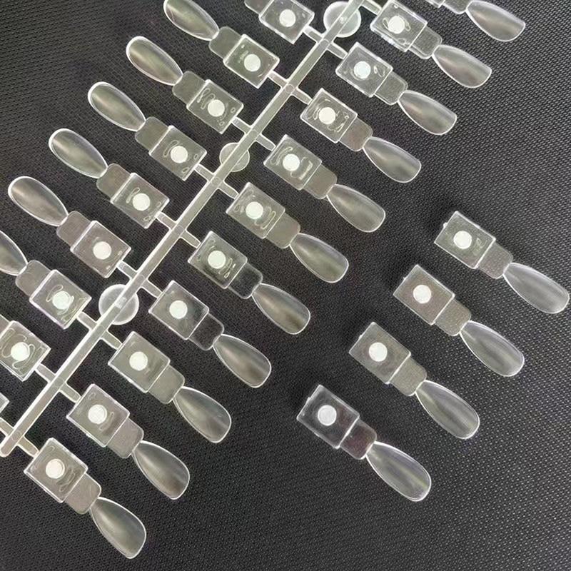 24Pcs Polish Color Chart Magnetic False Nail Tip Display Clear Color Card Polish Gel Stand Board Nail Palette Nail Glue Practice